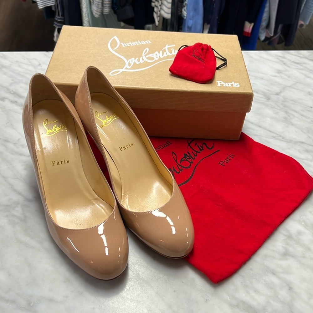 Christian Louboutin Nude Patent Leather Heels
